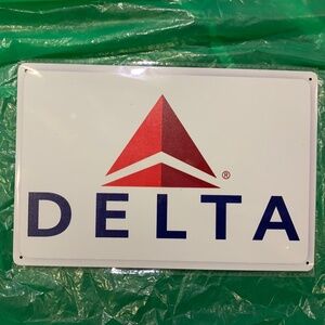 Delta Airlines Logo Airport Wall Decor Metal Sign 12” X 8”